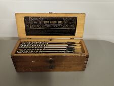 Russell Jennings Brace Auger Drill Bits Set Wood Case picture
