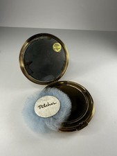 💄 Vintage Pilcher Gold Plated Compact w/Mirror & Powder Puff picture