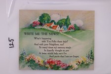 Unused 1949 Saunders Greeting Card Village Scene Poem picture