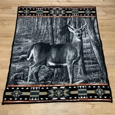 Biederlack Whitetail Buck Fleece blanket 54x66 Made In Germany picture