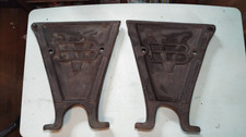 Antique Matched Pair Heavy Cast Iron Van Brunt Grain Drill End Caps John Deere picture