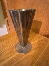 VTG MCM Ystad Metall Brass Fluted Vase Gunnar Anderberg Scandinavian Design picture