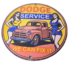 Vintage Dodge Sign - We Can Fix it Gas Automobilia Porcelain Sign picture