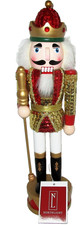 Christmas Wooden Nutcracker KING W/RED & GOLD SEQUIN JACKET 14.25