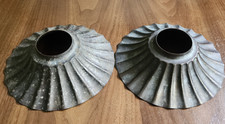 2 Vintage Fluted Metal Diffuser Lamp Shade Cap for Chimney Hurricane Lamp picture