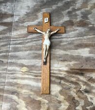 Vintage INRI Jesus Oak Wood Wall Christian Crucifix Decorative Cross (Distressed picture