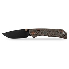 Vosteed Marten 330 Folding Knife 3.3 in Copper Topo Carbon Fiber 154CM Black picture