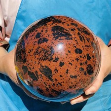 13.75LB Natural  Crystal  Red Obsidian Sphere reiki healing picture