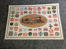 Vintage Double-Sided Railroad Placemat - Fallen Flag Logos & Currier & Ives picture