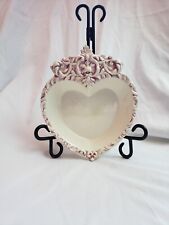 Vintage Ceramic Heart Dish Tray Trinket Jewelry Candy Victorian Style picture