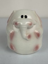 Vintage Style Ceramic Elephant Coin Bank White Pink Nursery Decor picture