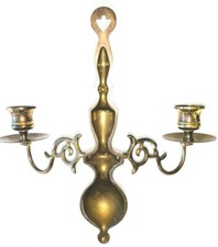 Brass Wall Mounted Double Candle Sconce picture