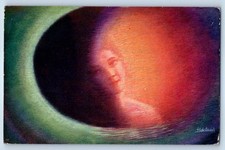 c1910's Fantasy Surreal Pretty Woman Signed Artist Posted Antique Postcard picture