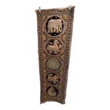 VINTAGE THAI BURMESE KALAGA ELEPHANT TAPESTRY EMBROIDERED SEQUINS WALL HANGING picture