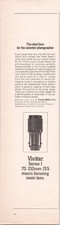 Vivitar Series 1 70-210mm f3.5 Macro Focusing Zoom Lens 1974 Print Ad picture