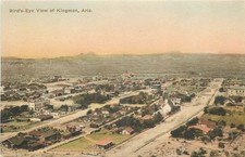 1920s Kingman Arizona Birdseye View hand colored Albertype Postcard 26-1925 picture