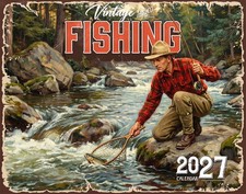 2027 Vintage Fishing Wall Calendar – 16-Month Angling Art (FREE SHIPPING) picture