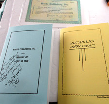 Alcoholics Anonymous Works Publishing Report June 1940 & stock prospectus bklets picture