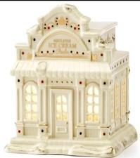 Lenox Mistletoe Park Ice Cream Parlor Lighted Porcelain Christmas Village 890787 picture