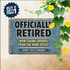 Retired Working For My Wife Sign Funny Marriage Humor Tin Metal Plaque 8x12 picture