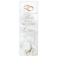 Satin polyester Two Shall Become One-Gold Banner Lovely Design  For Wedding picture