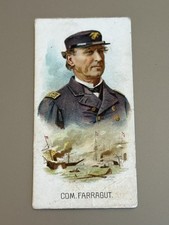 RARE COM. FARRAGUT 1889 N222 Kinney Bros. cigarettes Leaders VG+ picture