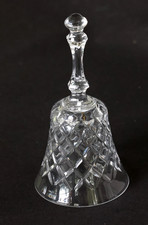 Vintage Crystal Clear Cut Diamond Pattern Glass Bell 5.75
