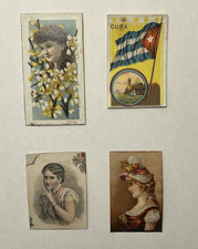 Antique Tobacco Card Lot 4 Duke Honest Long Cut E17 Cuba Flag Victorian picture