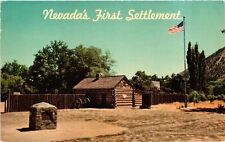 Vintage Postcard- Nevada's First Settlement - The Fort in Genoa NV 1960s picture