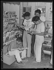 Photo:Nyssa Oregon Japanese-American Boys Newsstand 1942 July picture