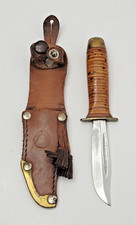 Vintage Iisakki Jarvenpaa Finland Small Scout  Knife w/ Sheath E330 picture
