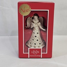 Lenox 4” Angel Florentine and Pearl Porcelain Christmas Tree Ornament w/ Box picture