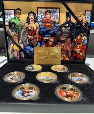 Justice League 7 Piece Gold Plated- Coin Collectors Set picture