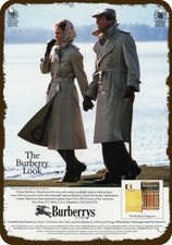 1984 BURBERRYS OF LONDON Trenchcoats Vntg-Look **DECORATIVE REPLICA METAL SIGN** picture