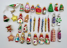 Mixed Lot of 33 Vintage Blown Glass Christmas Ornaments Miniature Radko More picture