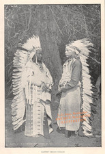 antique 1902 print Umatilla Chiefs War Dress Eastern Oregon Pendleton OR Bowman picture