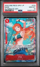 2022 ONE PIECE JAPANESE OP01-ROMANCE DAWN ALTERNATE ART #016 NAMI PSA 10 picture