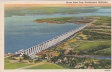 Vintage Aerial View of The Grand River Dam-Near VINITA, Oklahoma picture