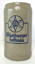 Vintage Würzburger Hofbräu German Stoneware Beer Stein Mug 1L Made In Germany picture