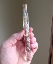 1860s CUT GLASS LACHRYMATORY TEAR CATCHER PERFUME VIAL CIVIL WAR ERA ORIGINAL picture