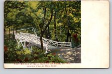 Postcard PA Glen Summit Springs Foot Bridge Lehigh Valley RR,Luzerne County UDB picture