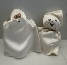 Russ Berrie Halloween Ghost Plush Ornament Lot of 2 Vintage Rare HTF  picture