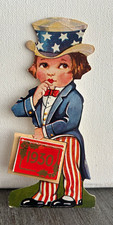 Vintage Uncle Sam Boy 1930 Stand-Up Die Cut Paper/Cardboard Calendar picture