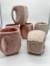 Vintage Niloak Mug Pink Floral Pattern “Bouquet Pattern” - Set of 6  picture