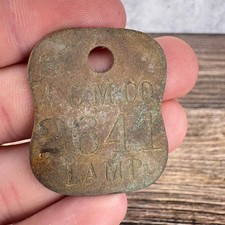 Rare Original Anaconda Copper Mining Company Brass Tool Check for Mining Lamp picture