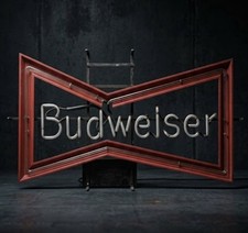 Vintage 1988 Budweiser Everbrite Bowtie Neon. Real Glass. Untouched. Original. picture