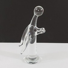 Clear Blown Glass Angel Solid Figurine Modern 4 Inch High picture