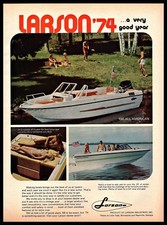 1974 Larson 186 All American Boat Family Lake Trip Fun Vintage PRINT AD 1970s picture