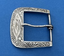 VTG Antique Rare Signed Old Western Sterling Silver Ranger 1.25” Fit Belt Buckle picture