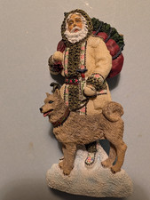 Vintage Pipka Stories of Christmas Ornament Alaskan Santa and Dog With Toys 2002 picture